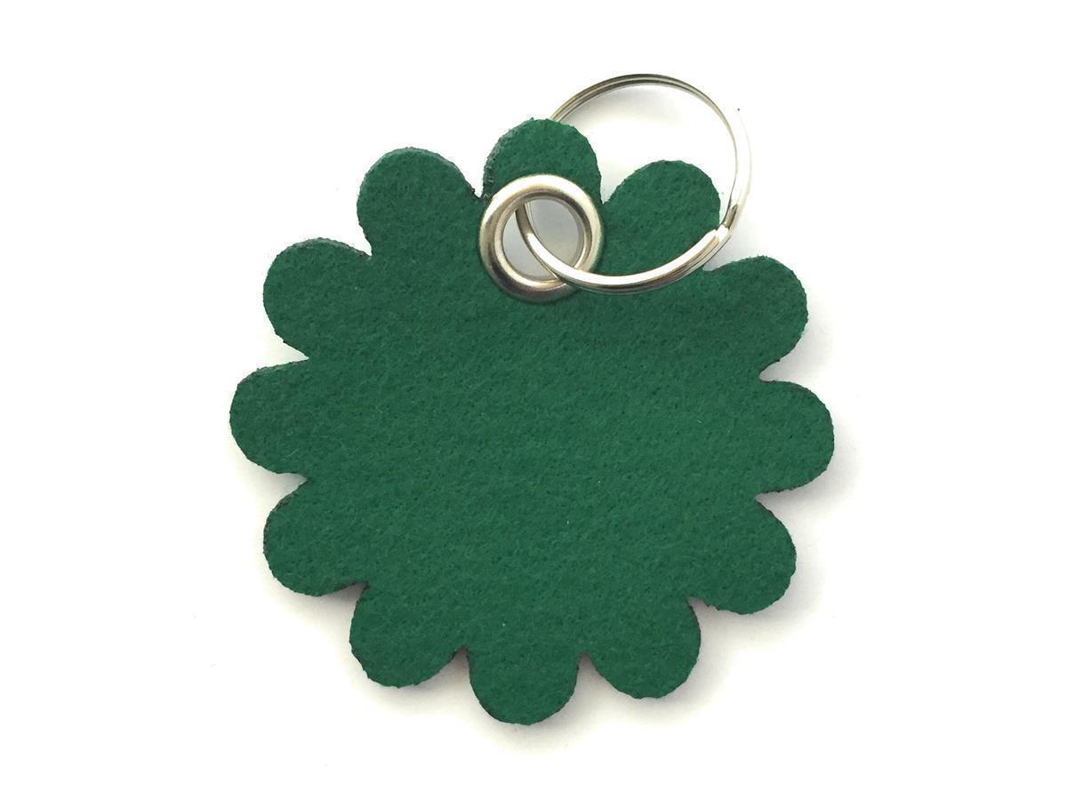 Blume - Rund - Schlüsselanhänger Filz in waldgrün