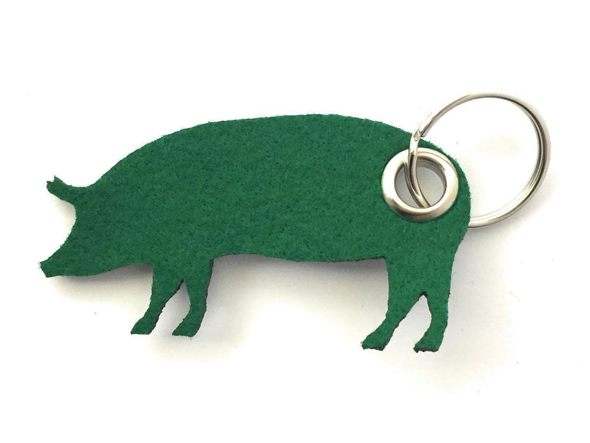 Hausschwein - Schlüsselanhänger Filz in waldgrün