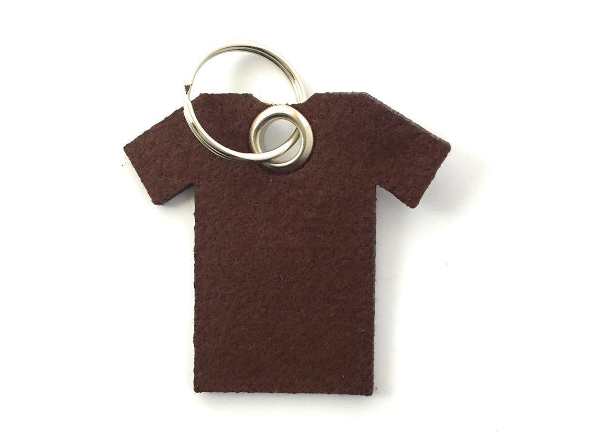 T-Shirt - Schlüsselanhänger Filz in braun mit Gravur