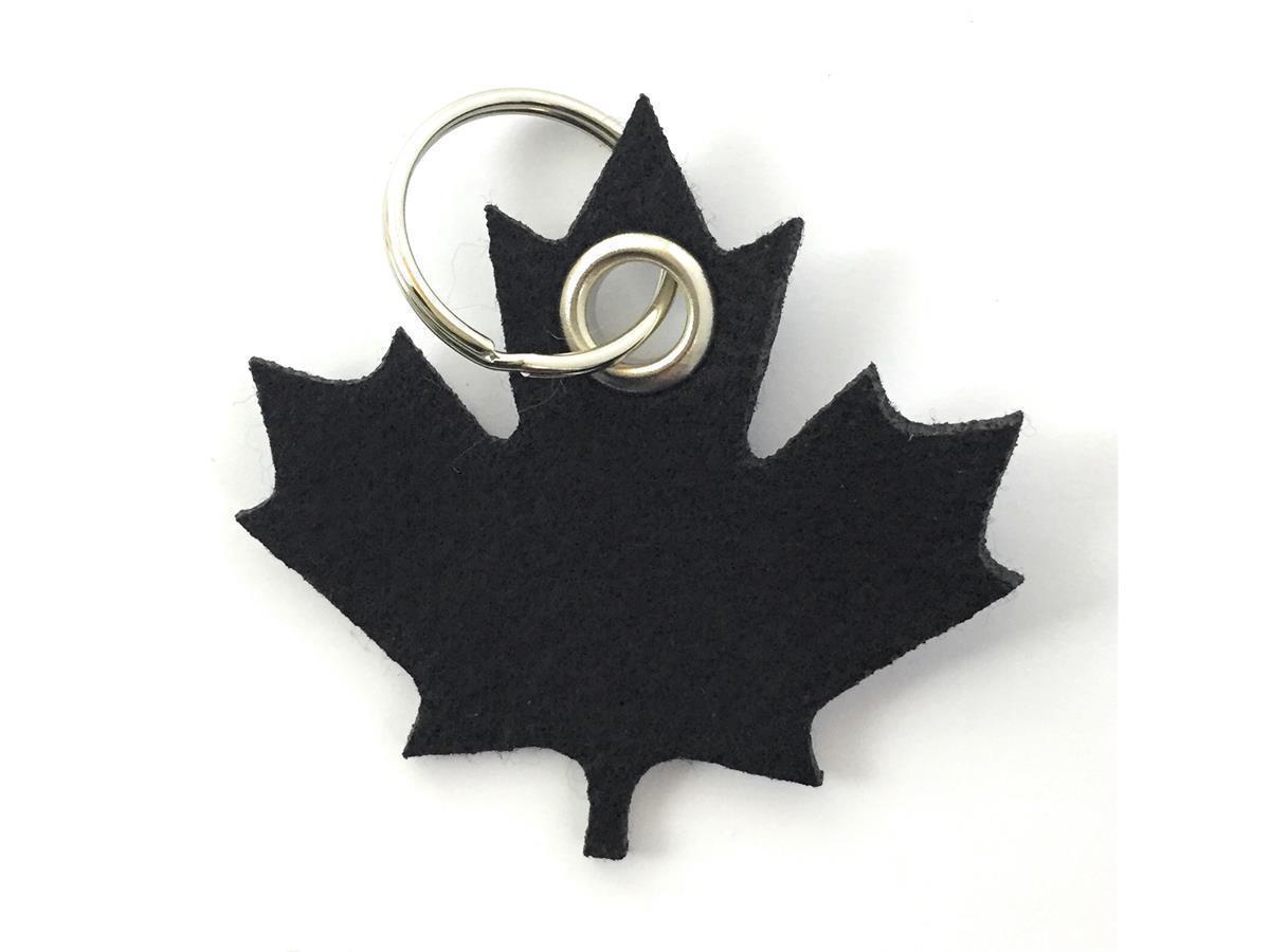 Ahorn-Kanada - Schlüsselanhänger Filz in schwarz mit Druck 2-fbg