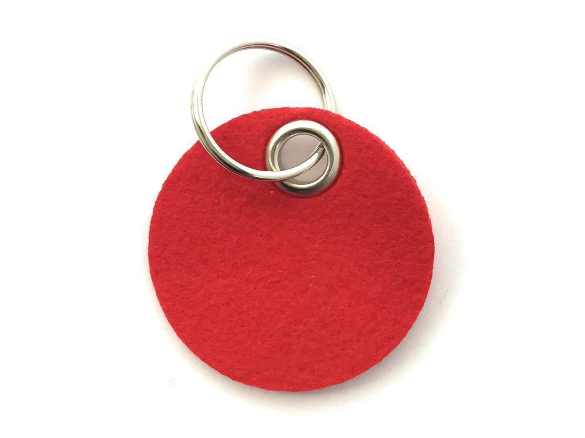 Scheibe / Kreis - Schlüsselanhänger Filz in rot mit Gravur
