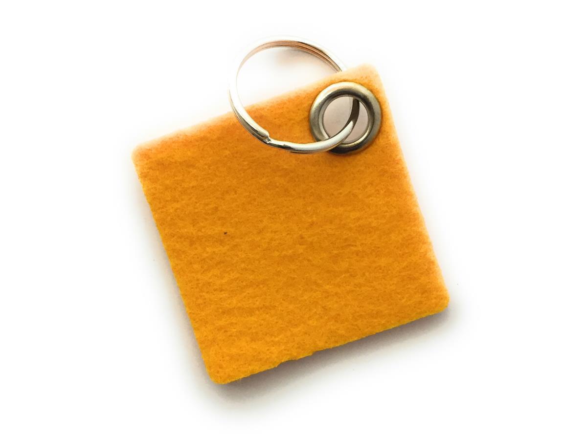 Viereck - Schlüsselanhänger Filz in gelb