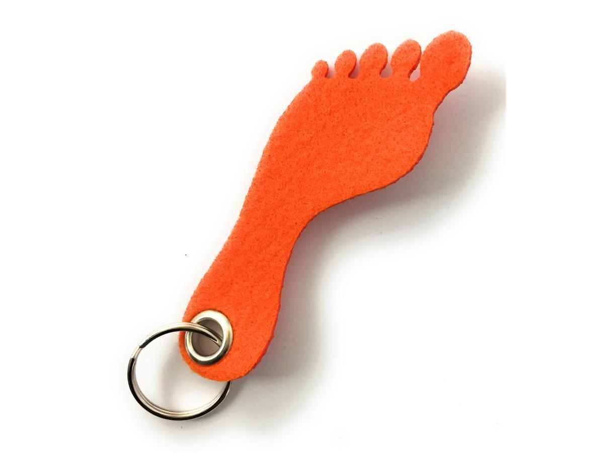 Fuß / Abdruck - Schlüsselanhänger Filz in orange