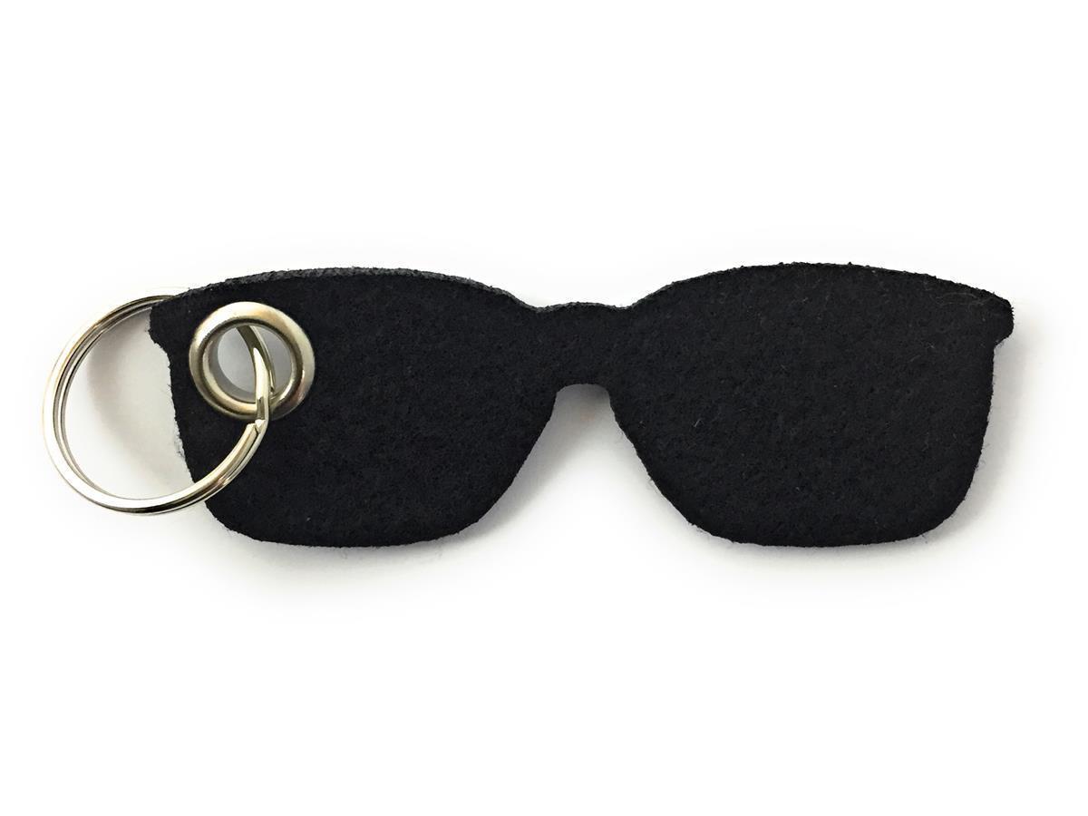 Brille - Schlüsselanhänger Filz in schwarz