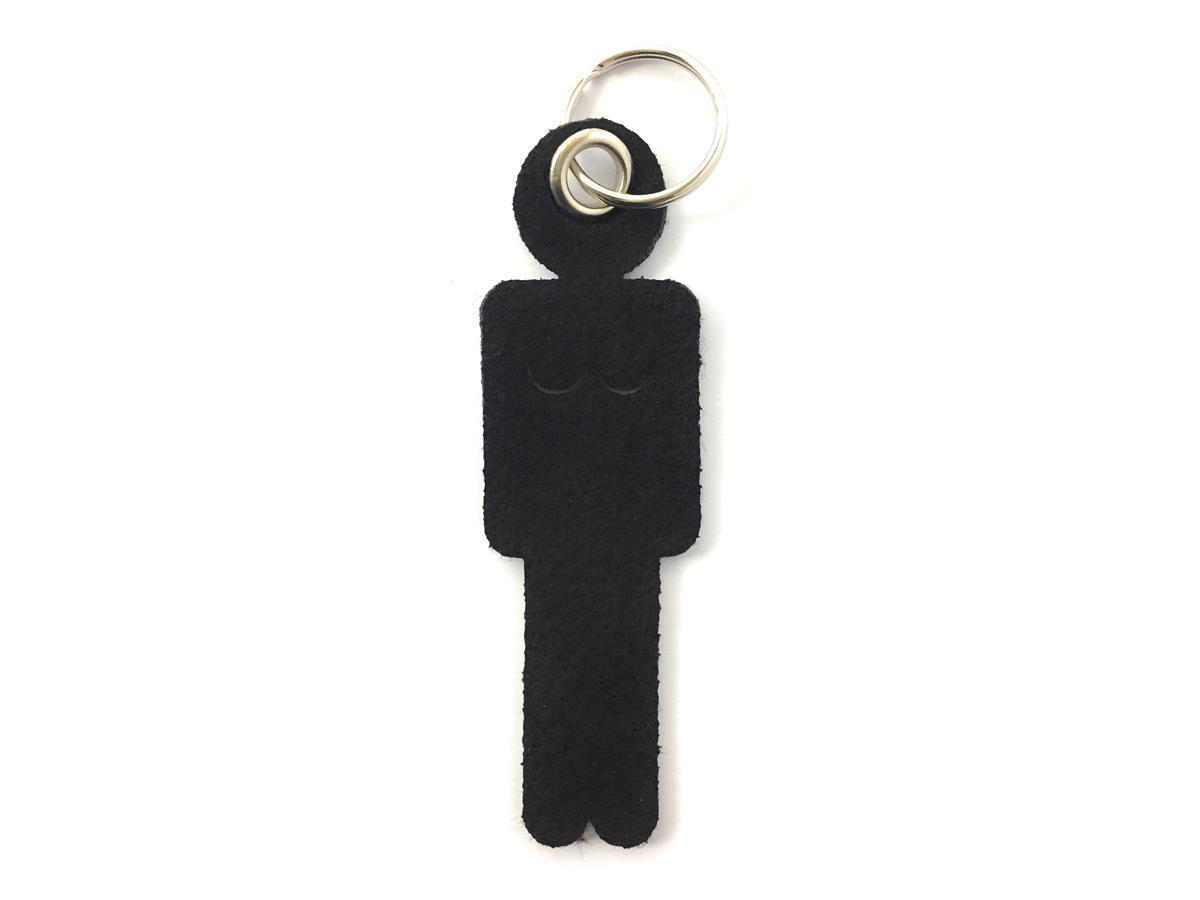 Frau - Schlüsselanhänger Filz in schwarz mit Druck 1-fbg