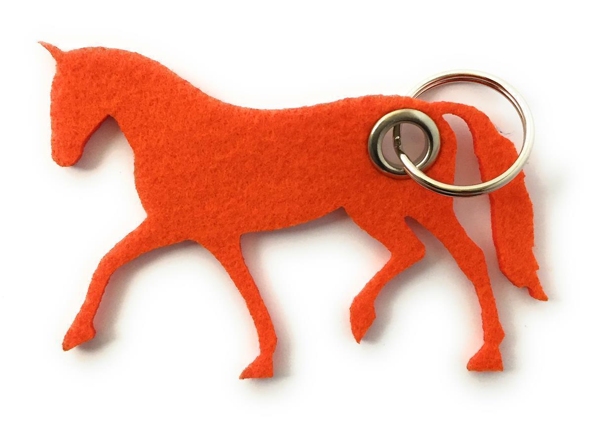 Dressur-Pferd - Schlüsselanhänger Filz in orange mit Druck 4-fbg