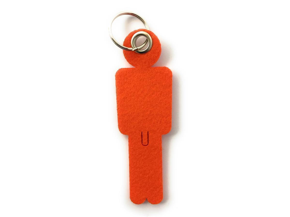 Mann - Schlüsselanhänger Filz in orange mit Druck 1-fbg
